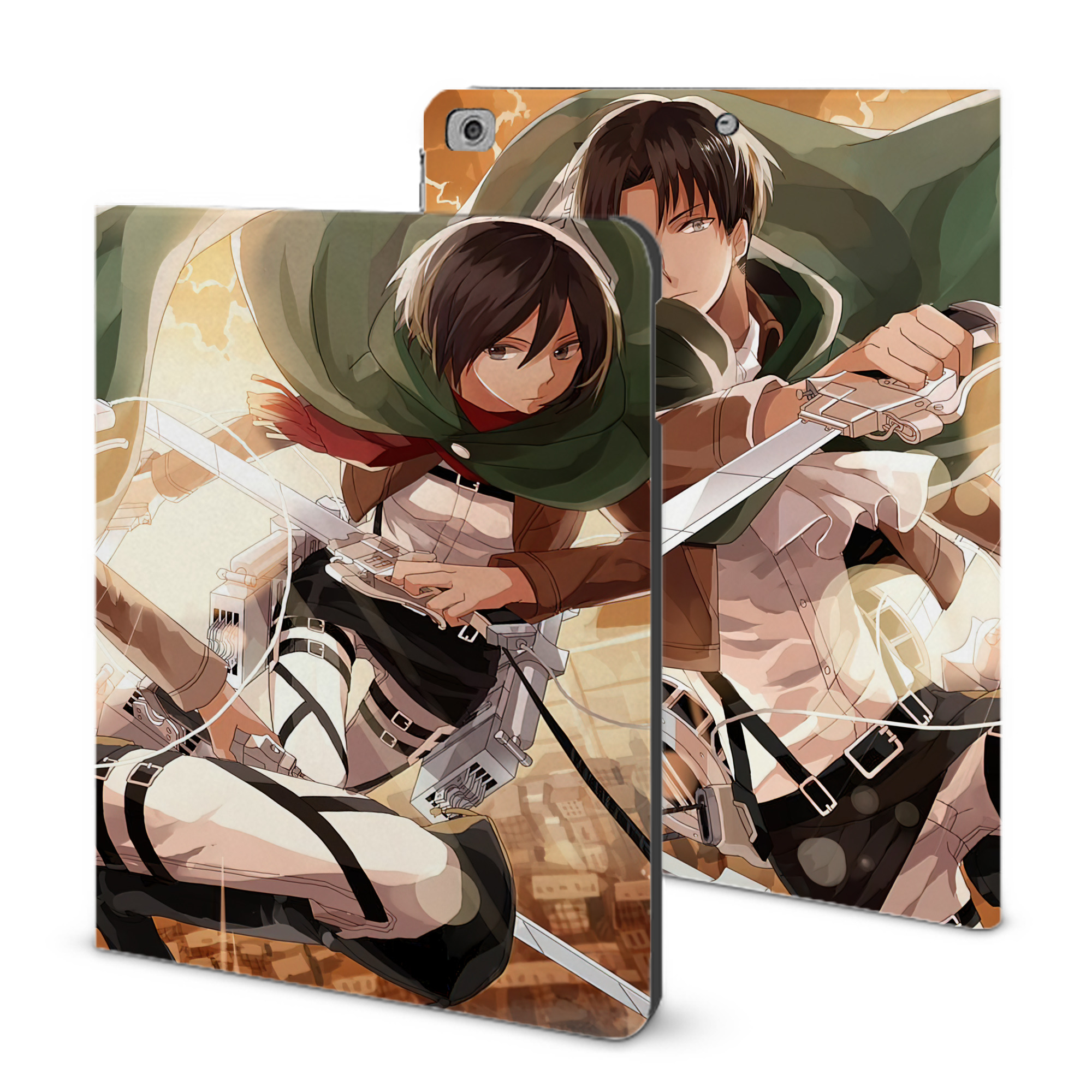 （画像用） 進撃の巨人 Attack on Titan IPad ケース ブック型 PUレザー TPU 耐衝撃 軽量 薄型 ペン収納なし 全面保護 IPad 各モデル対応